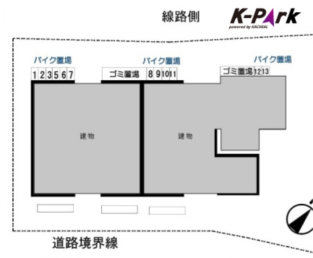 【K-Park】リブステージ横浜自動二輪駐車場の月極駐車場