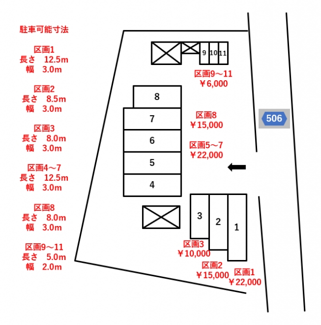 大船第５駐車場の月極駐車場