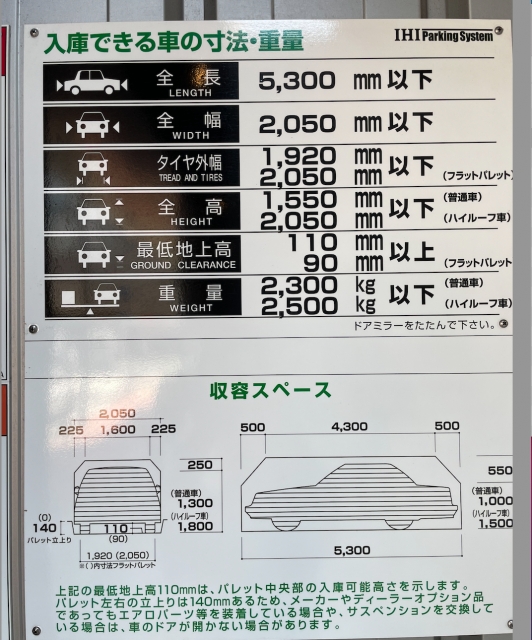 【日本車庫銀座8丁目駐車場 ハイルーフの写真】